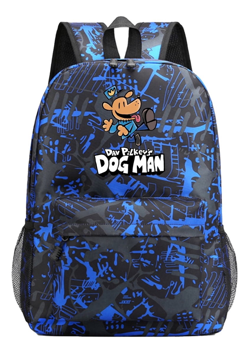 Dog Man Green Camo Backpack, Anime Graphic Laptop Daypack for Students, Lightweight and Roomy for Class and Travel