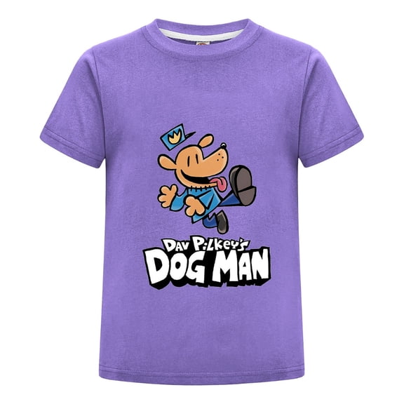 Dog Man Jumping Pose Kids Boys Girls T-Shirt – Playful Action Comic Tee Top for Young fans