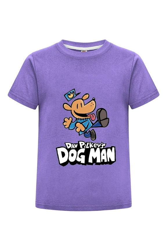 Dog Man Jumping Pose Kids Boys Girls T-Shirt – Playful Action Comic Tee Top for Young fans
