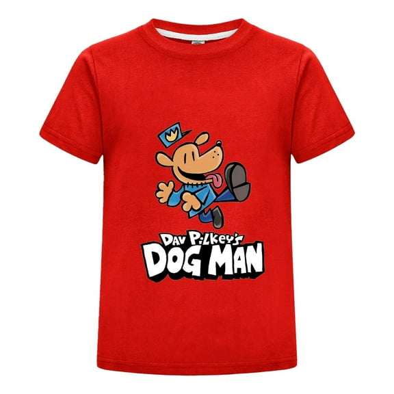 Dog Man Jumping Pose Kids Boys Girls T-Shirt – Playful Action Comic Tee Top for Young fans