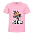 thumbnail image 1 of Dog Man Jumping Pose Kids Boys Girls T-Shirt – Playful Action Comic Tee Top for Young fans, 1 of 4