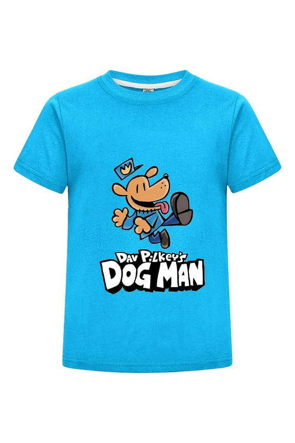 Dog Man Jumping Pose Kids Boys Girls T-Shirt – Playful Action Comic Tee Top for Young fans