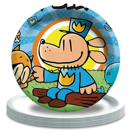Dog Man Paper Plates Birthday Decorations Party Supplies Tableware Disposable Dinnerware