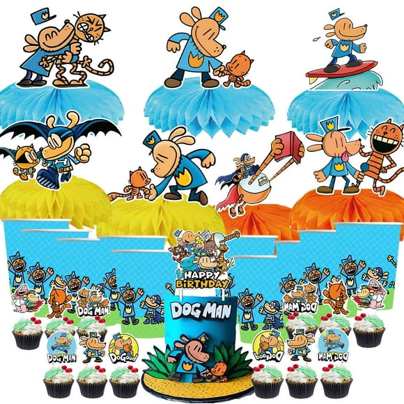 Dog Man Party Supplies Decor Cups Fans Decorations Honeycomb Centerpieces Cake Toppers