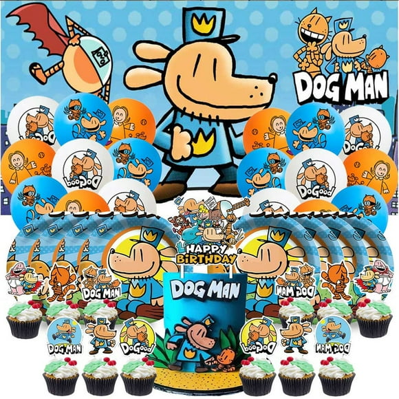 Dog Man Pirates Party Supplies Plates Decoration Backdrop Banner Balloons Birthday Decor Tableware Fans