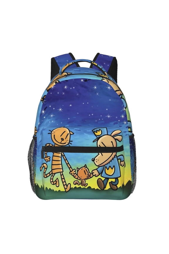 Dog Man School Bag, Cartoon Anime Laptop Backpack Travel Backpacks for students teen men women Casual Daypack for Hiking Gifts