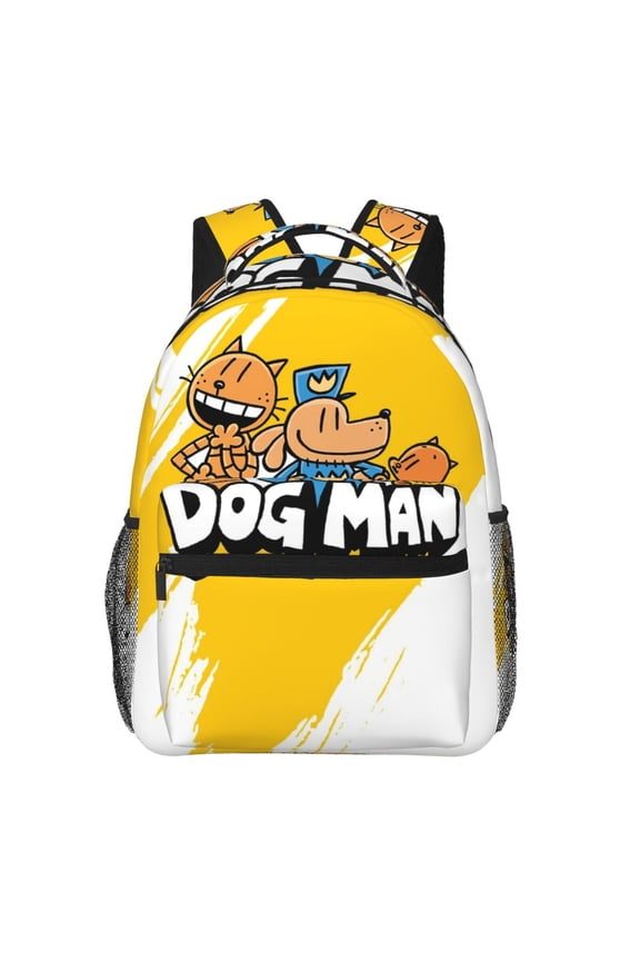 Dog Man School Bag, Cartoon Anime Laptop Backpack Travel Backpacks for students teen men women Casual Daypack for Hiking Gifts