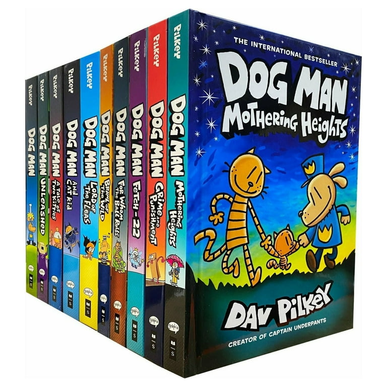Dog Man 10 巻セット Dav Pilkey英語絵本　漫画　ハードカバー Dav Pilkey's Dog Man Series: 10-Book Set (Mothering Heights