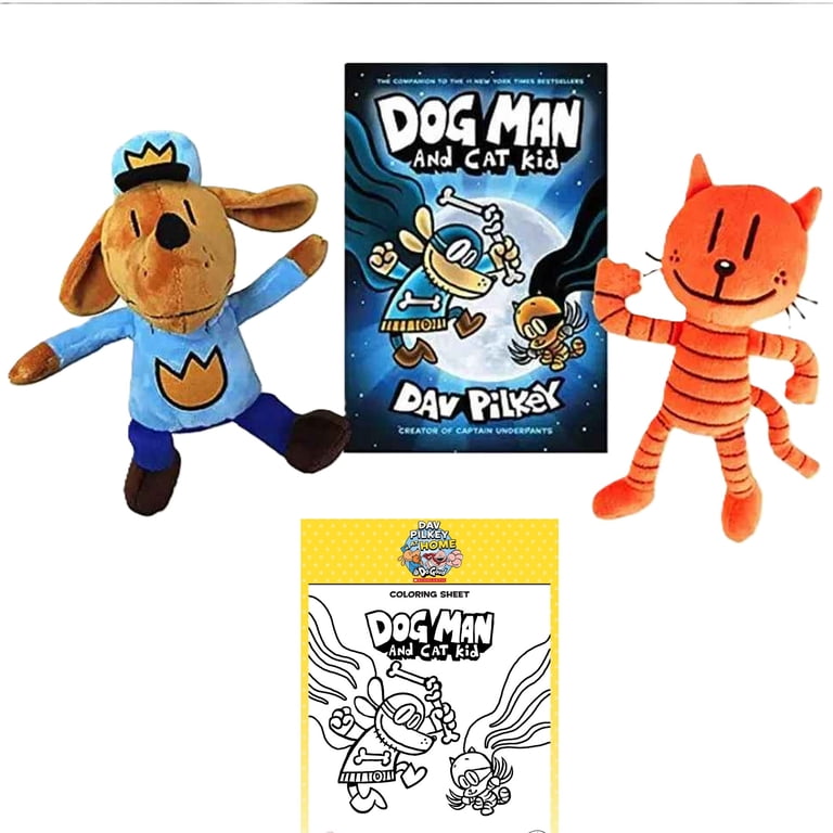 Dog Man and Cat Kid Gift Set Includes Dog Man Plush, Petey Plush