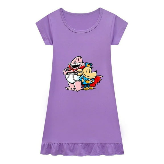Dog Man and Girls Nightwear Summer Pajama Dress Short Sleeve Sleep Shirt Gift for Children