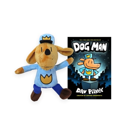 Dog Man 9.5" Plush & Hardcover Book Set