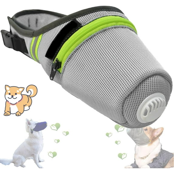 Dog Mask, Reusable Breathable Air Filter Mask, Adjustable Pet Gas Face Masks, Dog Smoke Respirator Muzzled, Muzzle for Large and Small Dogs (Gray, Small)