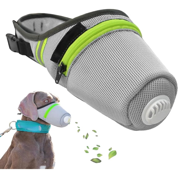 Dog Mask, Reusable Breathable Dog Air Filter Mask, Adjustable Dog Gas Face Mask, Dog Smoke Mask Dog Respirator Mask, Muzzle for Large Dog and Small Dog (Gray, Small)