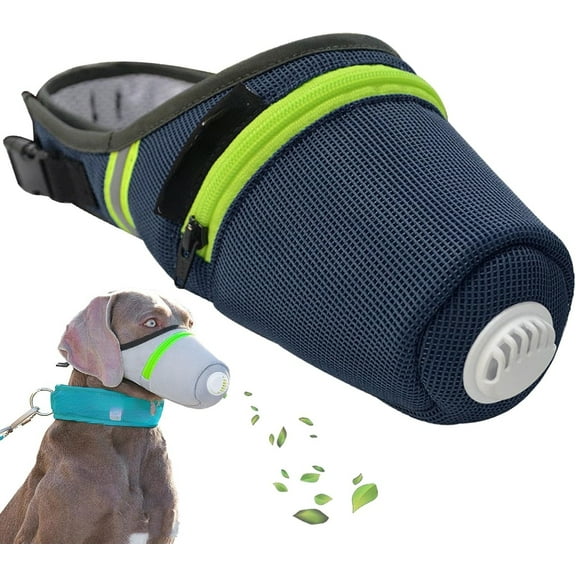 Dog Mask, Reusable Breathable Dog Air Filter Mask, Adjustable Dog Gas Face Mask, Dog Smoke Mask Dog Respirator Mask, Muzzle for Large Dog and Small Dog (Navy, Small)
