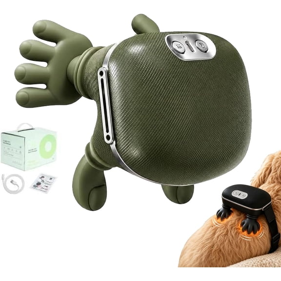 Dog Massager with Hands, Calming Pet Massager, Dog Massager for Dogs, Hand Back Massager, Handheld Itching Stress Relax Interactive Self Care, for Small Indoor Dogs and Cats(Green)