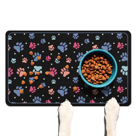 Dog Mat Pet Feeding Mat for Food and Water Absorbent 20x12in Quick Dry Dog Water Bowl Mat
