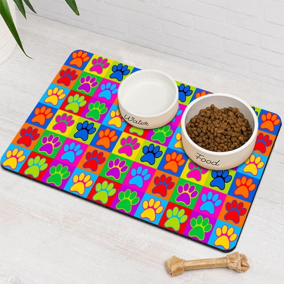 Dog Mat Pet Feeding Mat for Food and Water Absorbent 20x12in Quick Dry Dog Water Bowl Mat