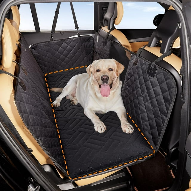 Dog Mat for Car,Dog Bed for Car Back Seat,Hard Bottom Car Seat Cover for Dogs,Pet Hammock(Black, for Back seat Cover)