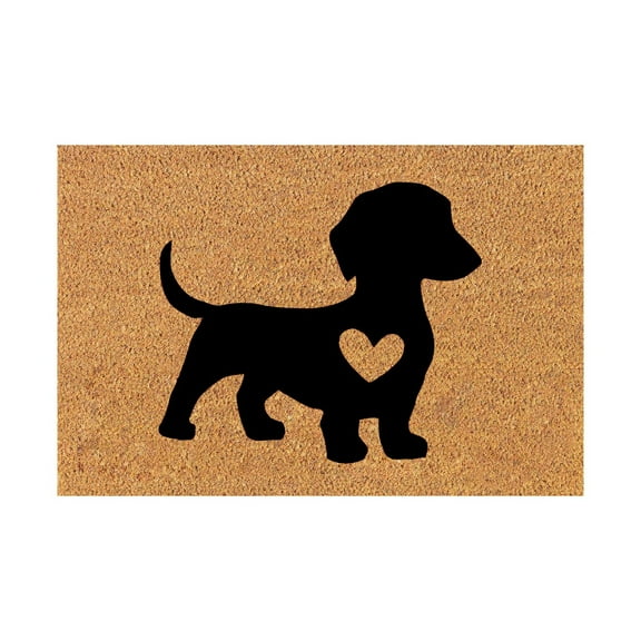 Dog Mat with Heart Print, Dachshund Design Non-Slip Pet Mat, Cute Absorbent Floor Pad for Dog Bed, Crate, and Indoor Use, Easy Clean