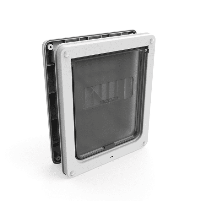 Dog Mate Medium Dog Door with Locking Security Panel, White