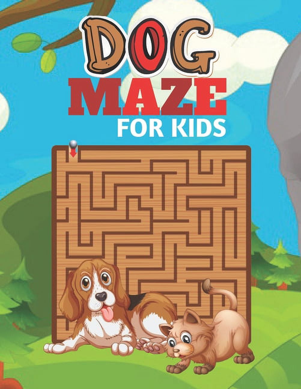 Dog Maze for Kids: A challenging Dog and fun maze for kids by solving mazes  (Paperback) 
