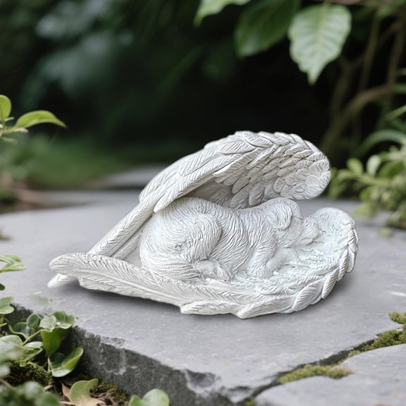 Dog Memorial Gifts for Loss of Dog,Resin Pet Memorial Statues,Forever My Guardian Angel Memorial Gifts(Grey)