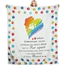 Dog Memorial Gifts - Pet Memorial Blanket Loss of Dog Sympathy Gift with Colorful Pawprints, Cat or Dog Loss Sympathy Gift-Pet Loss Gifts Throw Blankets 50"x60"