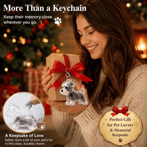 Dog Memorial Keychain with Portable Keepsake Capsule, Memorial Storage Pendant with Secure Key Ring, for Keys, Handbag, Travel Pouch, Display Box, Memory Collection, and Pet Remembrance, Style D
