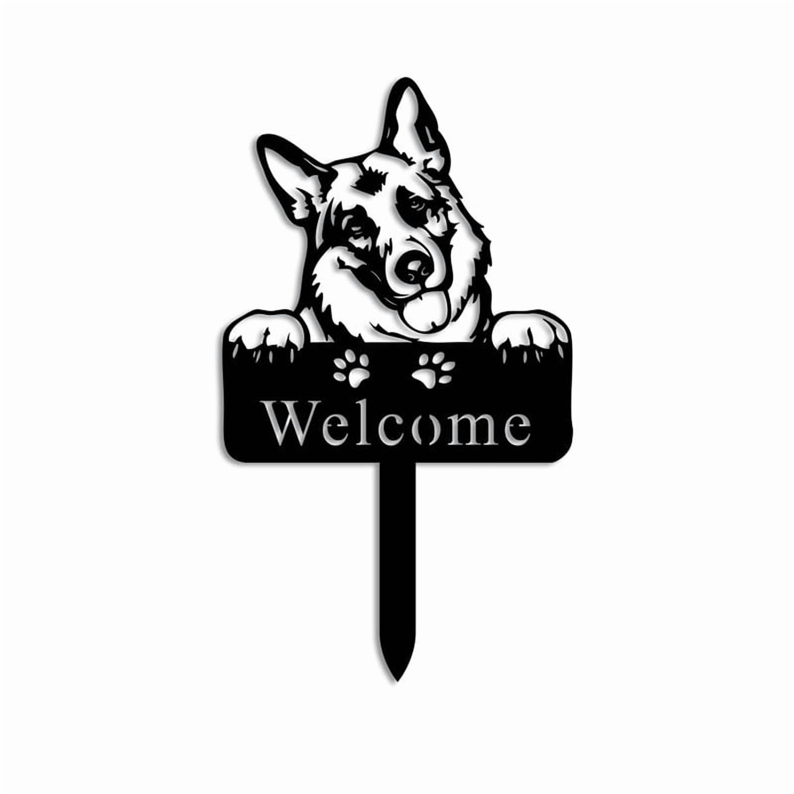 Dog Memorial Marker German Shepherd Memorial Stake Metal Sign Garden Yard Lawn Outdoor Decoration Plaque