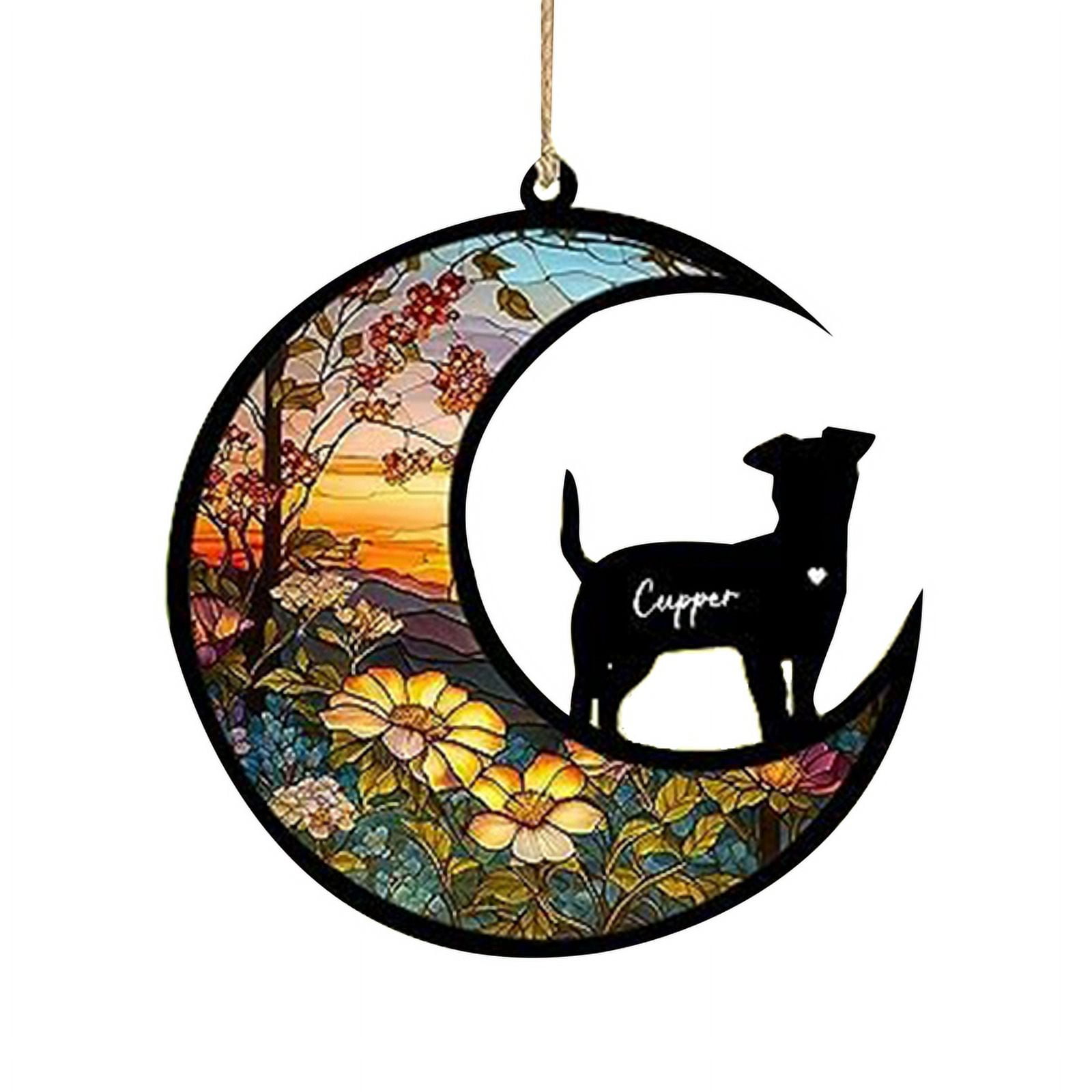 Dog Memorial Suncatcher, Personalized with Name Date Dog Breeds Suncatcher, Pet Loss Suncatcher ...