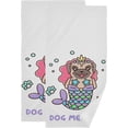 thumbnail image 1 of Dog Mermaid Hand Towels 2 PCS, Colorful Tail Shell Kitchen Towel Ultra Soft and Highly Absorbent,Decorative Fingertip Face Towel for Bathroom Hotel, 28.3"x14.4", 1 of 4