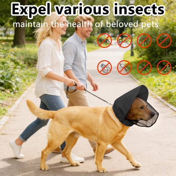 Dog Mesh Hood Insect Protection Puppy Head Net Breathable Dog Face Cover For Outdoor Walking Camping Use