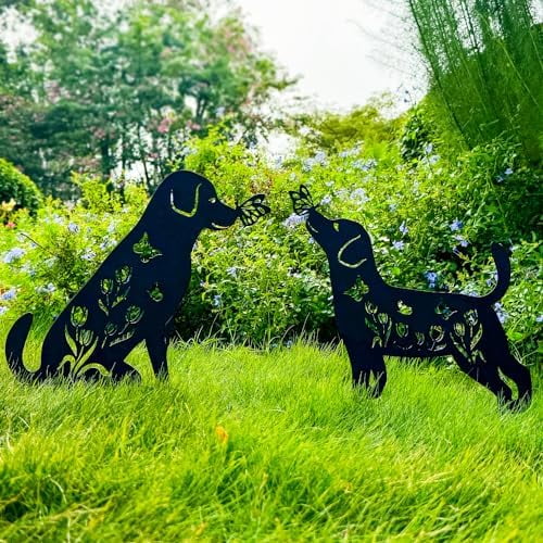 Dog Metal Decorative Garden Stakes Labrador Dog Gifts for Women/Men Animal Silhouette Statues for Yard Art, Outside, Patio, Outdoor Decor, Garden Decorations, Lawn Ornaments