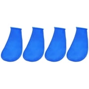4 Pack Waterproof Dog Booties, Non-Slip Rubber Paw Covers for Small & Medium Dogs, Outdoor Pet Shoes for Rain, Snow & Mud, Blue