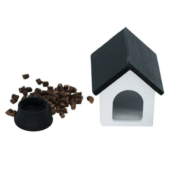 Dog Model Pet Dog House Dollhouses Pet 1:12 Scale Realistic Playset Door Pet House Model Creative Fun