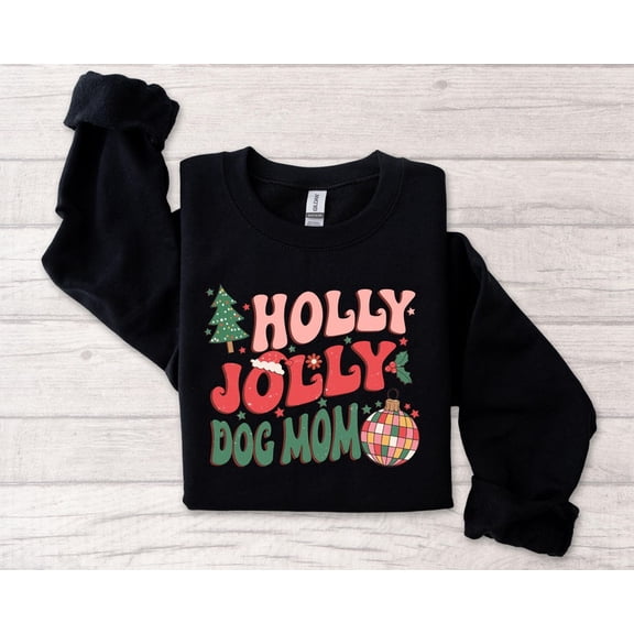 Dog Mom Christmas Sweatshirt, Holly Jolly Dog Mom Christmas Unisex, Christmas Dog Mom T-shirt, Christmas Sweatshirt, Christmas Tree Sweater
