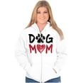 thumbnail image 1 of Dog Mom Cute Paw Print Heart Owner Zip Hoodie Sweatshirt Women Brisco Brands X, 1 of 6