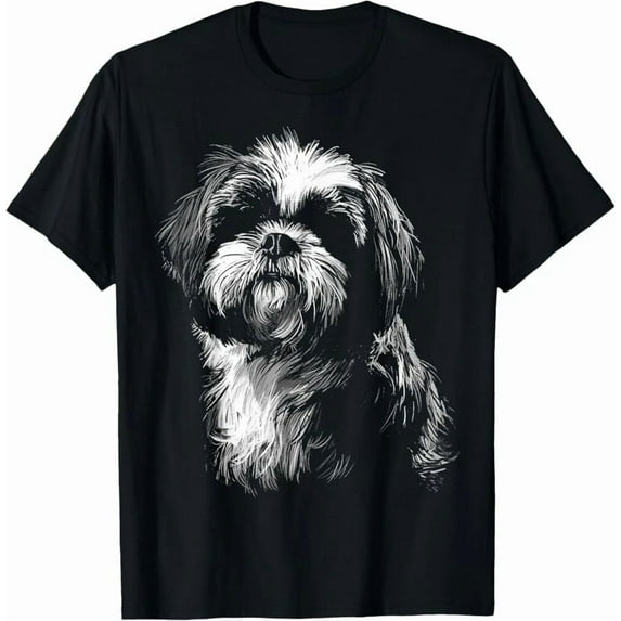 Dog Mom Dad Cute Shih Tzu Pet Lover Art Unisex T-Shirt, up to size 5XL