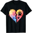 thumbnail image 1 of Dog Mom Dad Puppy Love Dogs Paw Print Heart Tie Dye Design Graphic Crew Neck Short Sleeve T-Shirts (Men's, Women's), 1 of 4