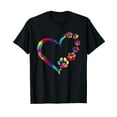 thumbnail image 1 of Dog Mom Dad Puppy Love Dogs Paw Print Heart Tie Dye Funny T-Shirt, 1 of 5