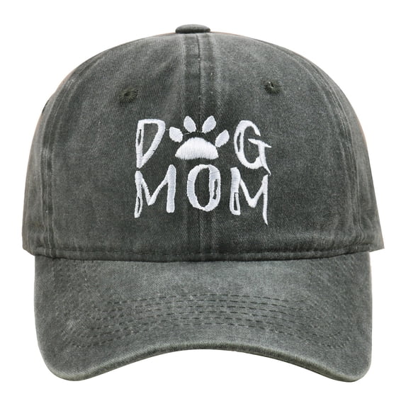 Dog Mom Embroidered Baseball Cap Washed Cotton Dad Hat Adjustable Casual Cap for Women
