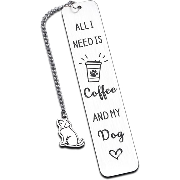 Dog Mom Gift for Women Bookmark, Coffee Dog Book Marks for Reading Women Men Dog Mom Dad, Dog Lovers Gifts for Women Men Book Lovers Bookish, Birthday Christmas Gifts for Dog Lovers Friends Coworkers