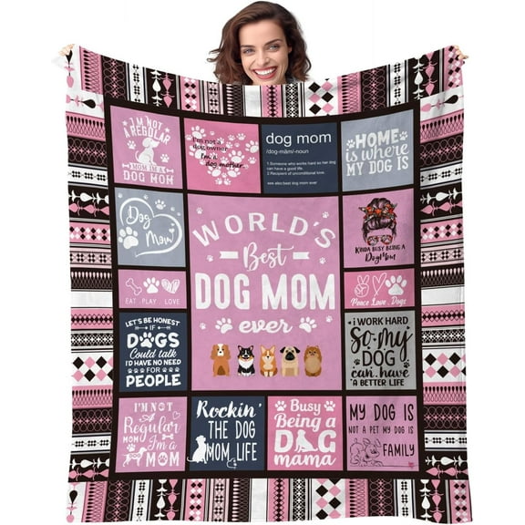 Dog Mom Gifts for Women Birthday Gift for Dog Mom World's Best Dog Mom Ever Blanket Gifts for Dog Moms Dog Lovers for Women Gifts for Dog Lovers Fun Dog Mom Gift