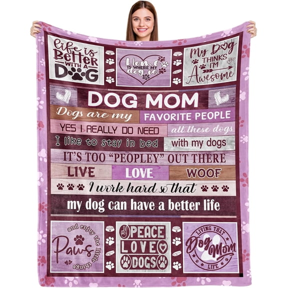 Dog Mom Gifts for Women Dog Mom Gifts Dog Mom Blanket Best Dog Mom Ever Gift Dog Lovers Gifts for Women Gifts Idea for Dog Lover Fun Dog Mom Birthday Throw Blanket
