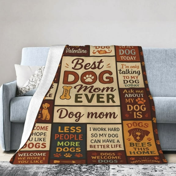 Dog Mom Gifts for Women, Dogs Mom Throw Blanket, Dogs Lovers/Owners Gifts for Women, Best Dog Moms Mothers Day Birthday Gift, Pet Lover Gift for Woman 50x40