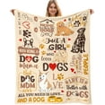 thumbnail image 1 of Dog Mom Gifts for Women, Dog Mom Throw Blanket 50x60 Inch Gifts for Dog Lovers, Just A Girl Who Loves Dogs, Gifts for Dog Moms, Gifts for Dog Owners for Christmas Thanksigiving, 1 of 6