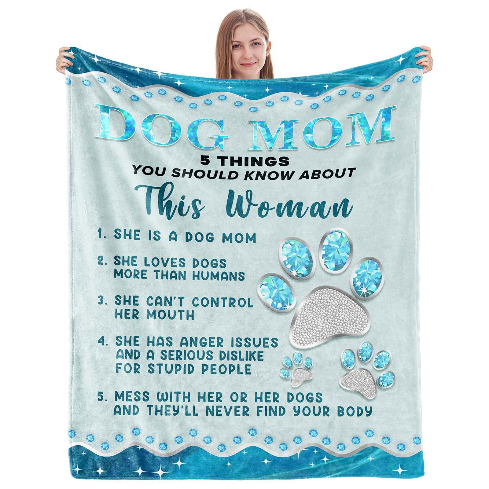 Dog Mom Gifts for Women, Mothers Day Blanket for Dog Mom, Annimal Lovers Gifts for Women, Mothers Day Birthday Idea for Puppy Mum Throw Blanket 60x50