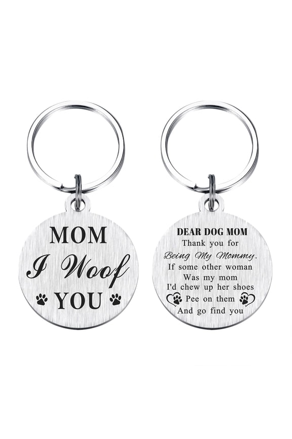 Dog Mom Gifts for Women - Mothers Day Gift from Dog - Fur Mom Keychain