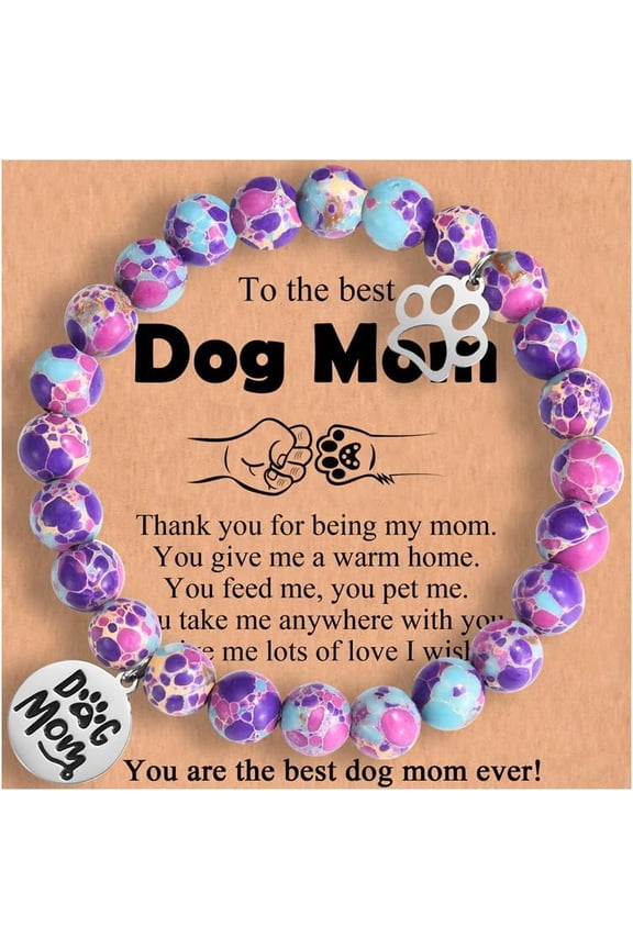 Dog Mom Gifts for Women, Paw Charm Bracelets, Mothers Day Christmas Birthday Jewelry Gifts for Dog Lovers Dog Mom