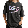 thumbnail image 1 of Dog Mom Heart Paw Print Graphic Wash Print Tshirt Graphic Tees Shirts Charcoal Relaxed Fit S-2XL Pet Lover Tops, 1 of 4